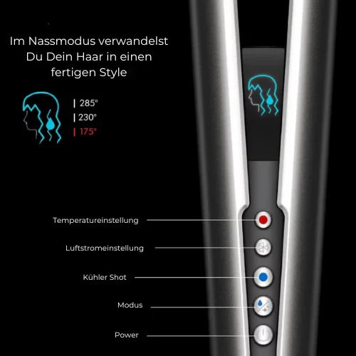 Doodlo 2in1 Haarglätter & Lockenstab – Glätteisen mit Temperaturregelung für alle Haartypen